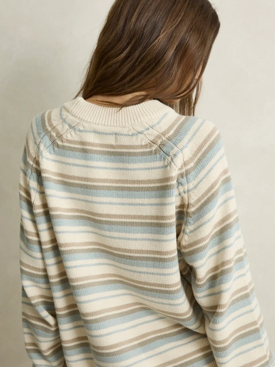 RHYTHM DISTANT SHORES STRIPED SWEATER - BABY BLUE SWEATERS RHYTHM