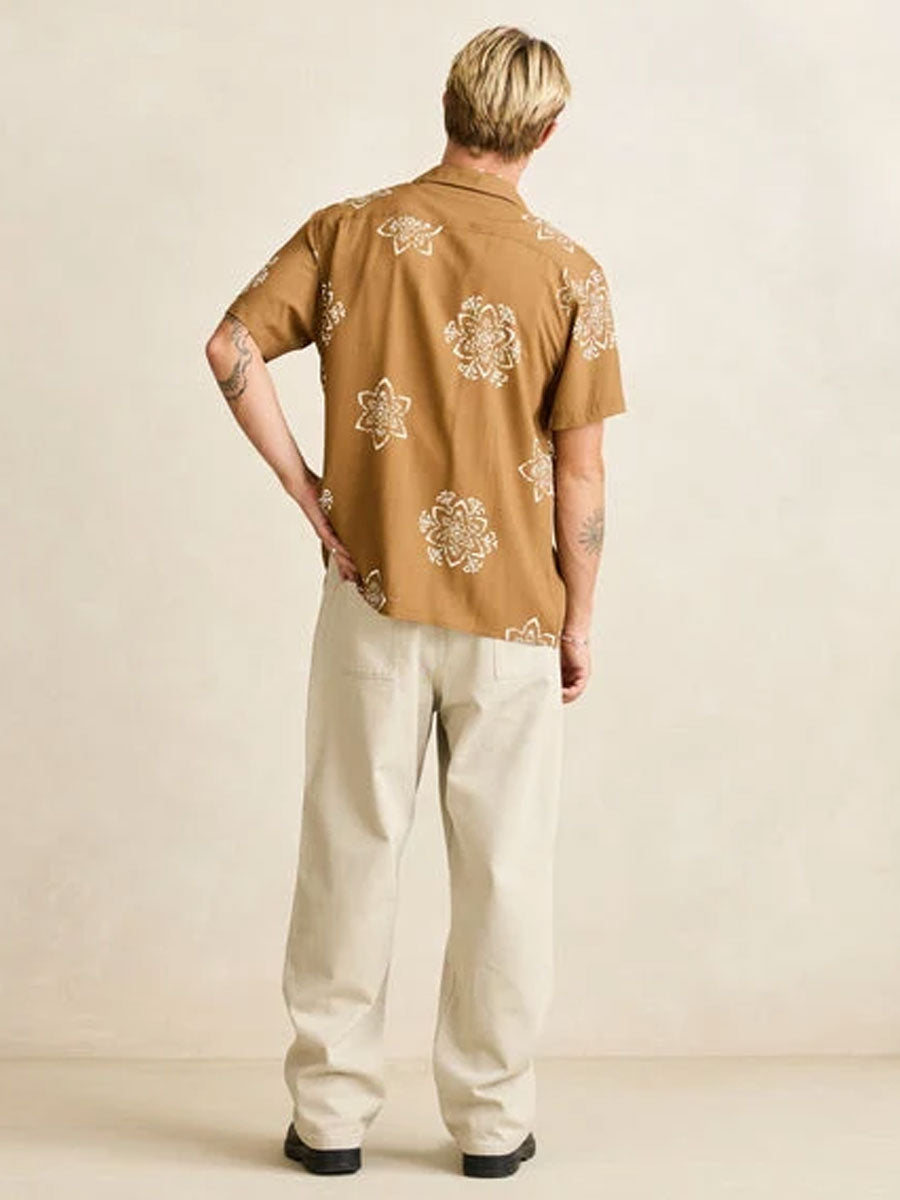 RHYTHM DOILY SHORT-SLEEVE SHIRT - OAK SHIRTS RHYTHM