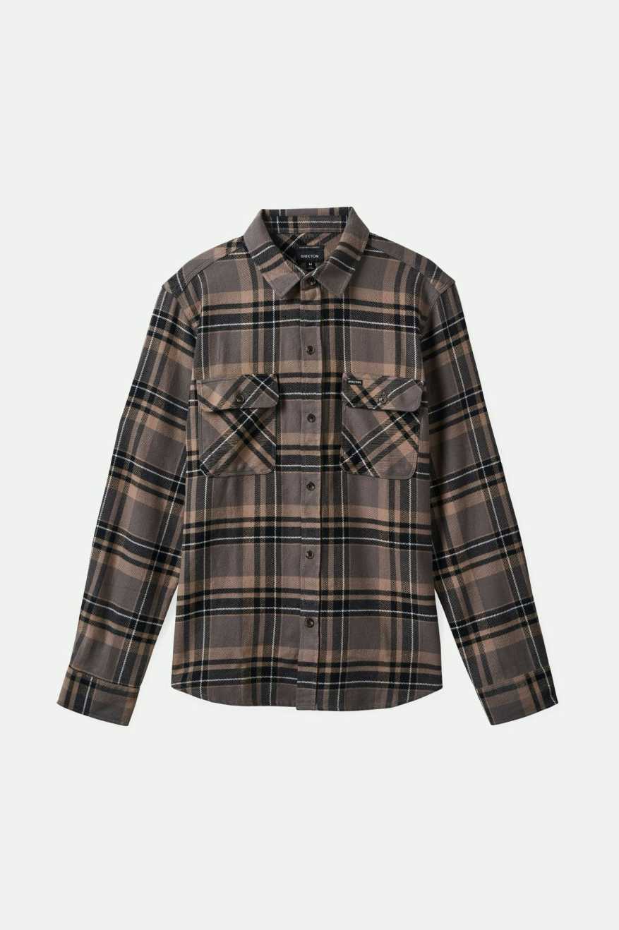 BRIXTON BOWERY FLANNEL - CHARCOAL/BLACK/CINDER GREY SHIRT BRIXTON   