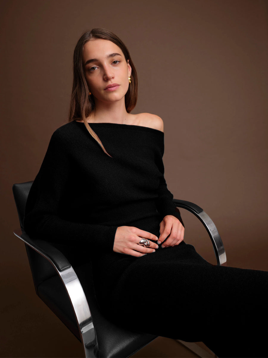 ELIJAH KNIT DRESS - BLACK DRESSES DELUC