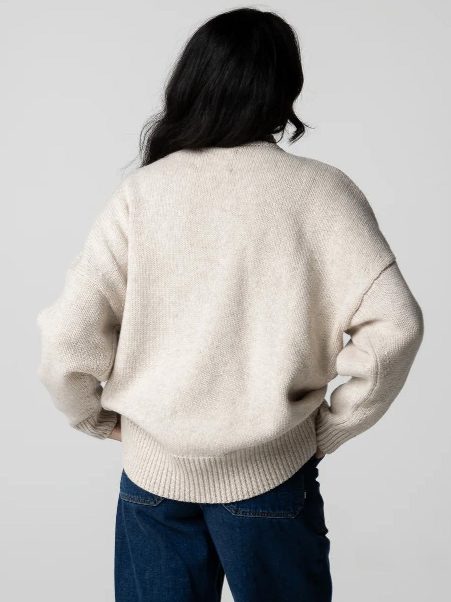 FINISTERRE EYRE CREW NECK JUMPER - OATMEAL SWEATERS FINISTERRE
