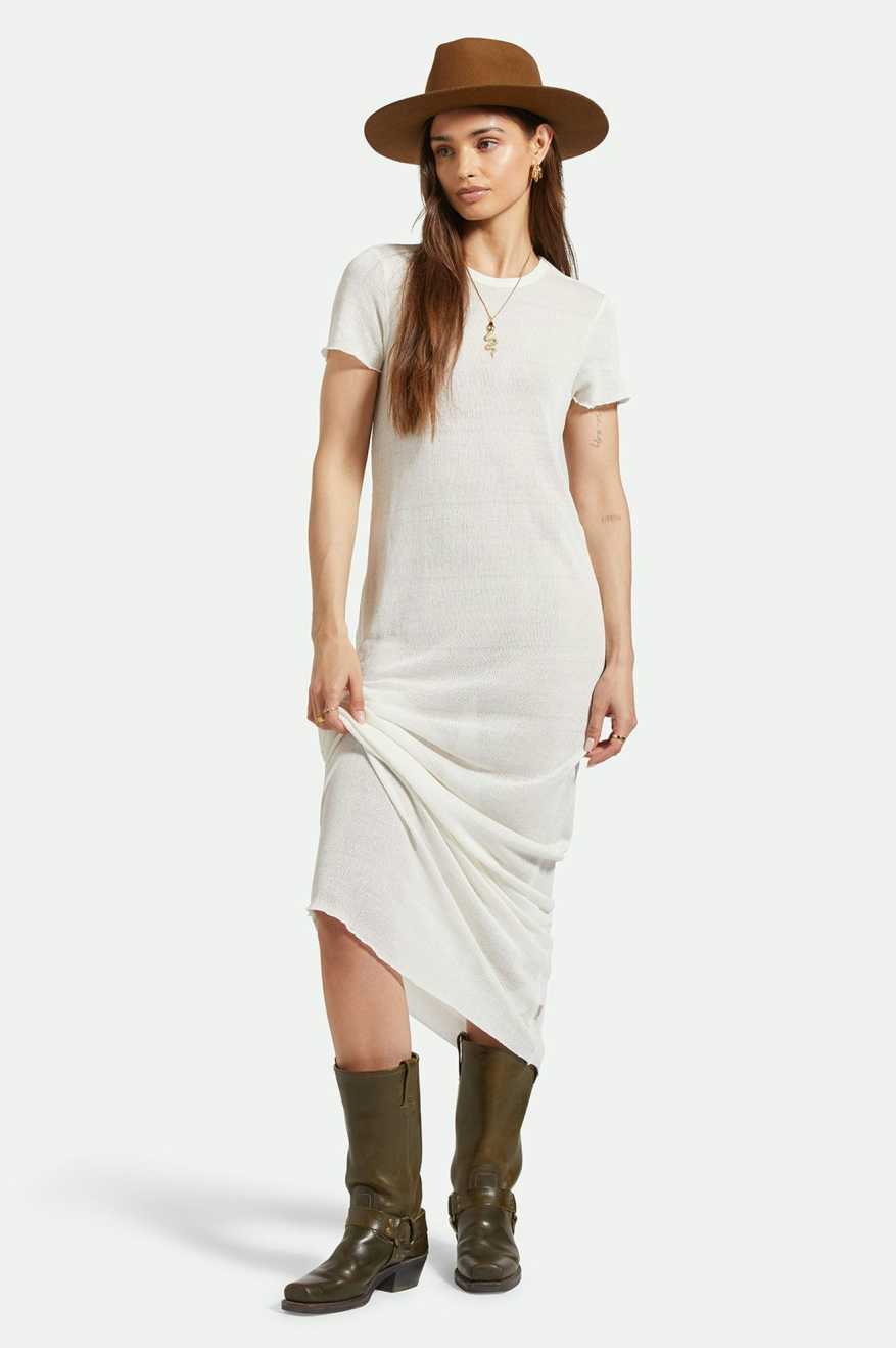 BRIXTON SHEER KNIT DRESS - OFF WHITE DRESS BRIXTON   