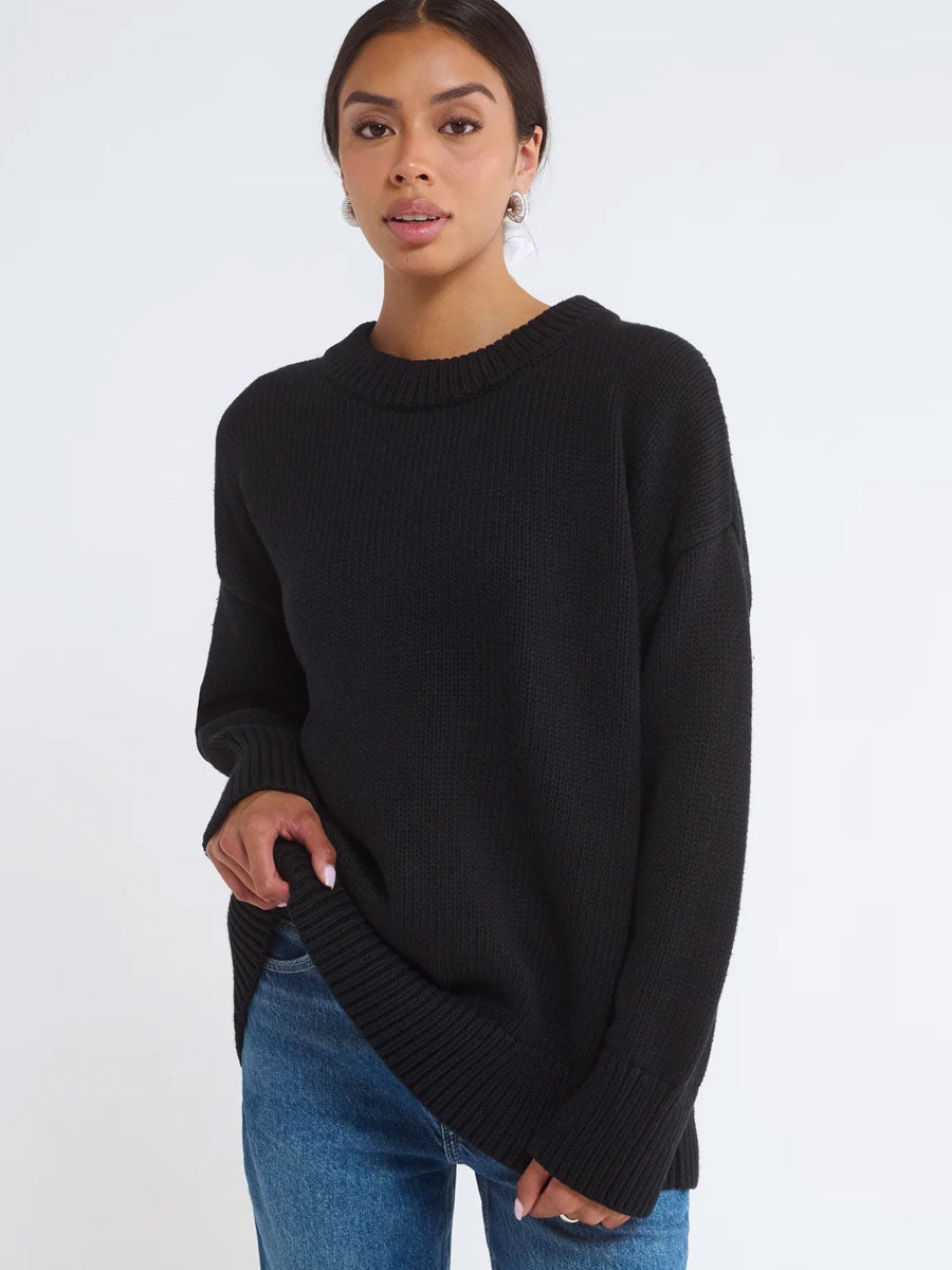 FAIRE ISLE SWEATER - BLACK SWEATERS RUMORED