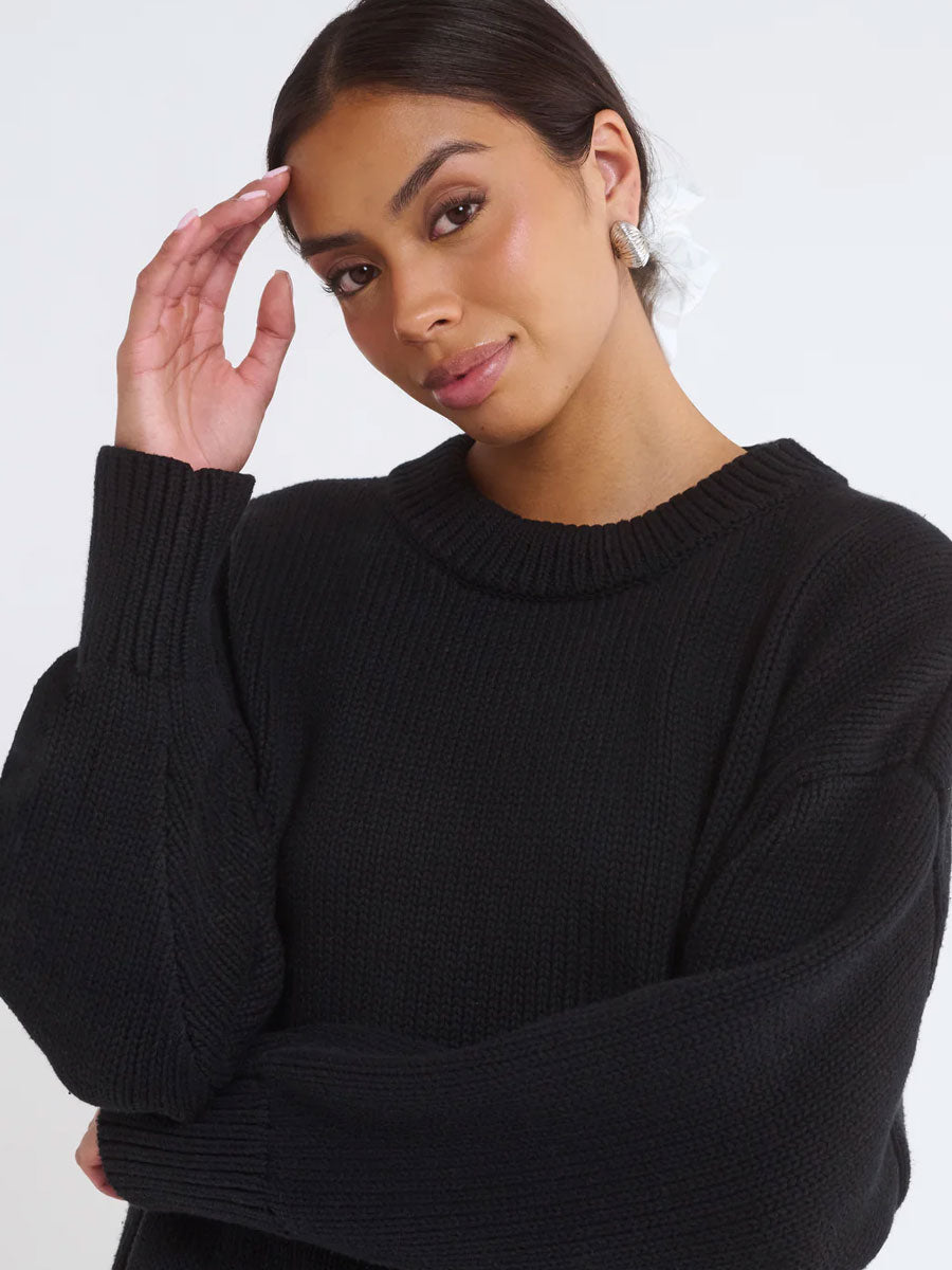 FAIRE ISLE SWEATER - BLACK SWEATERS RUMORED