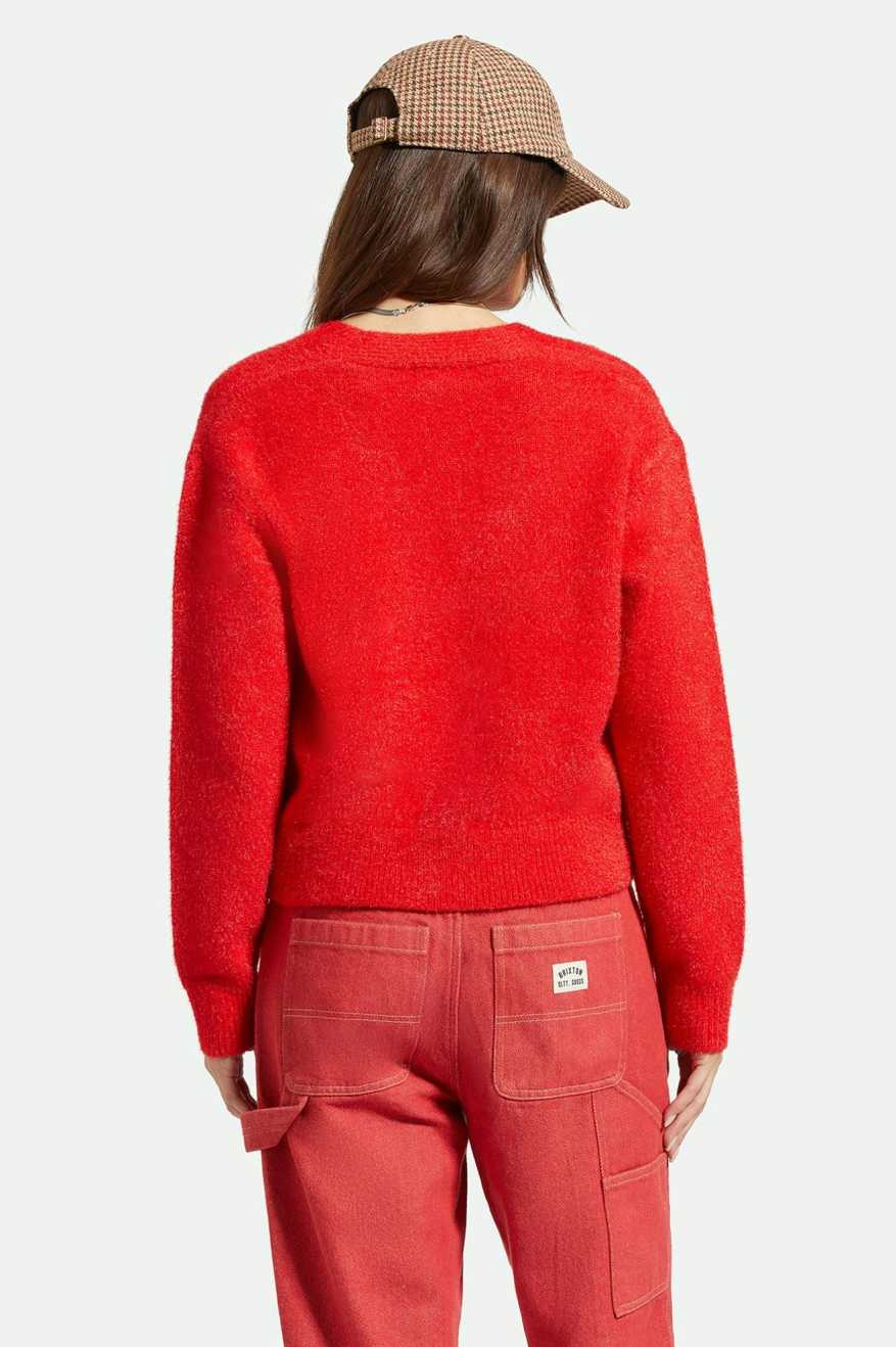 BRIXTON TOWN CARDIGAN - MARS RED SWEATER BRIXTON   