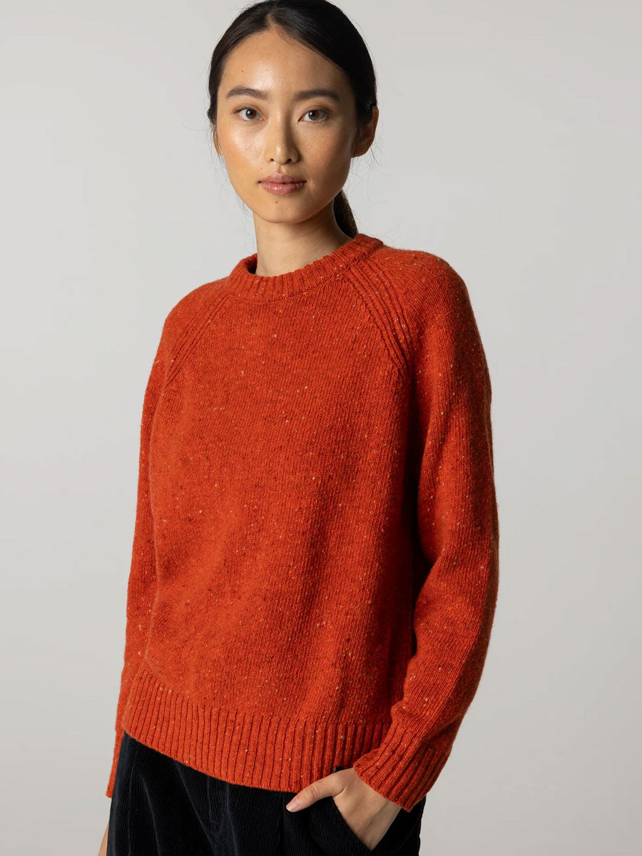 FINISTERRE FARNE CREW - AUTUMN ORANGE SWEATER -