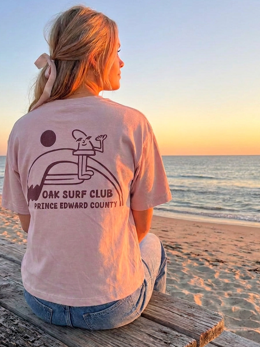 OAK SURF CLUB OAK SURF CLUB FINN BOXY TEE - BLUSH