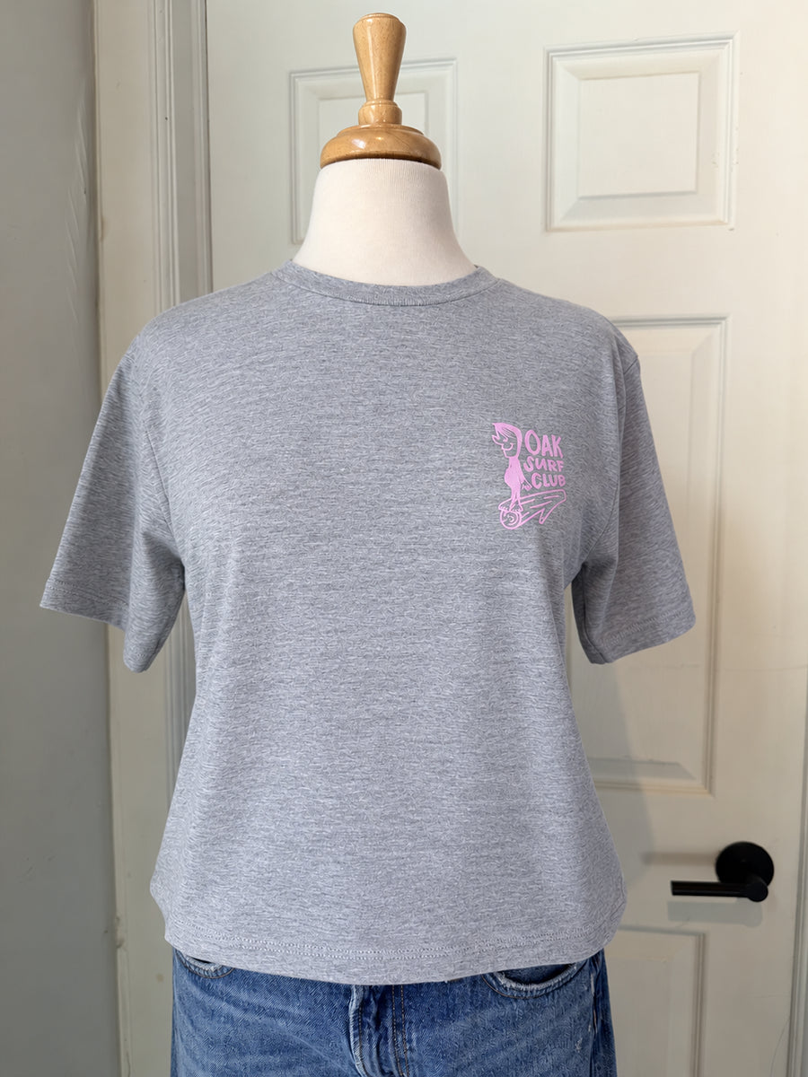 OAK SURF CLUB GROVER BOXY TEE - HEATHER GREY