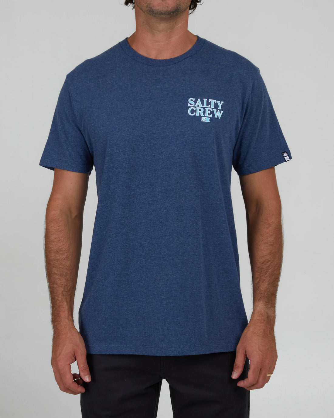 SALTY CREW FISH ON CLASSIC S/S TEE - NAVY HEATHER SHIRT SALTY CREW   