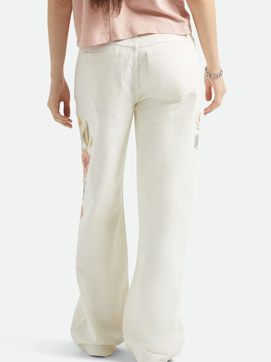 BRIXTON THE CHLOE 5 POCKET PANT - OFF WHITE/FLORAL BURST PANTS BRIXTON