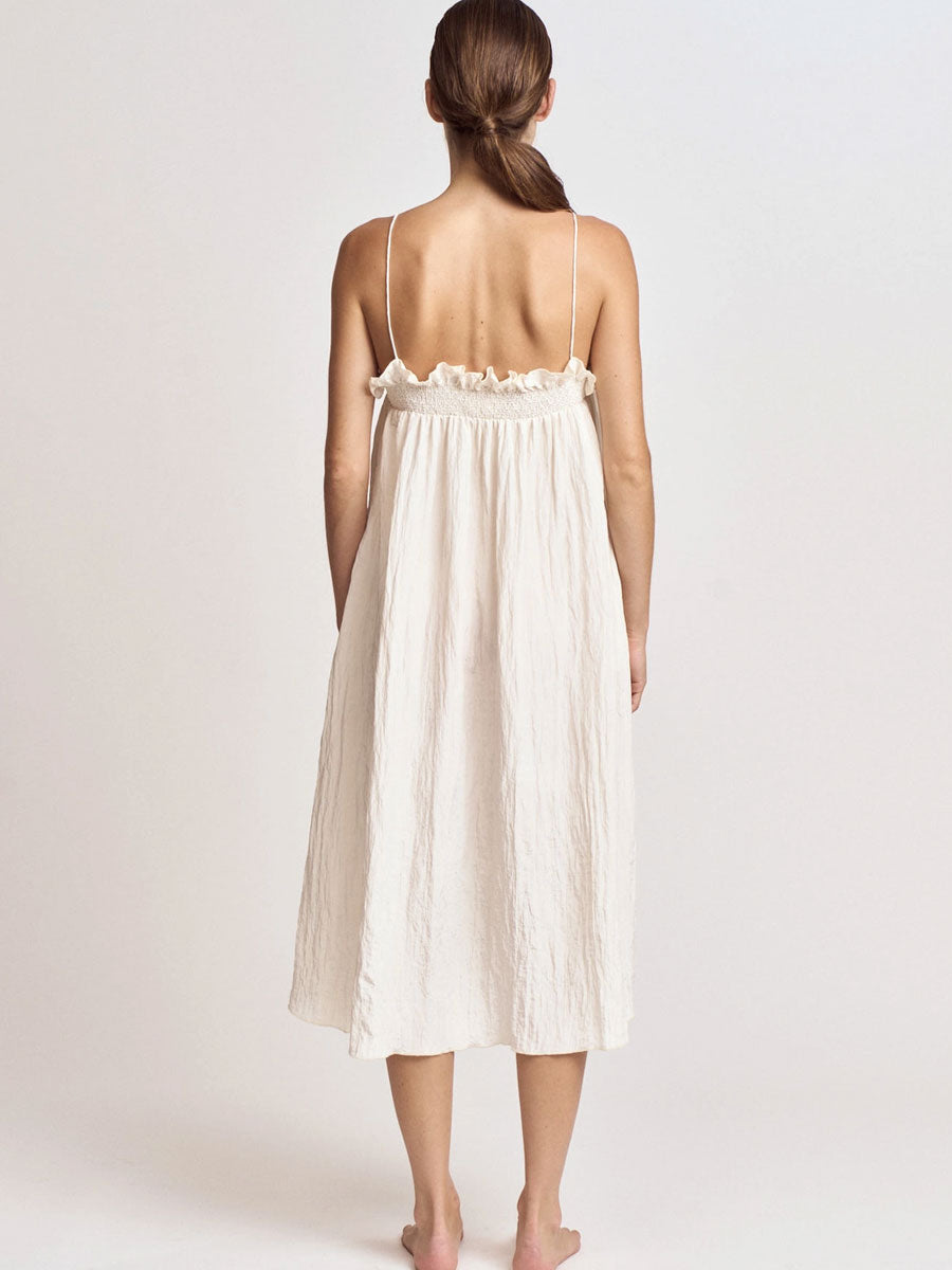 CRINKLE COLUMN DRESS - MILK DRESSES OAK CLOTHING CO.