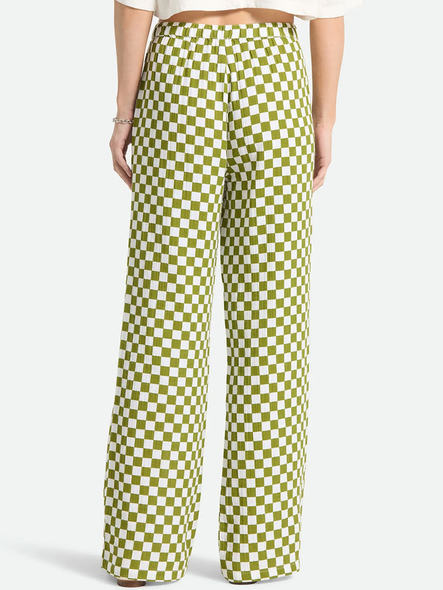 BRIXTON THE LOLA LOUNGE PANT - SUBLIME GREEN CHECKERBOARD