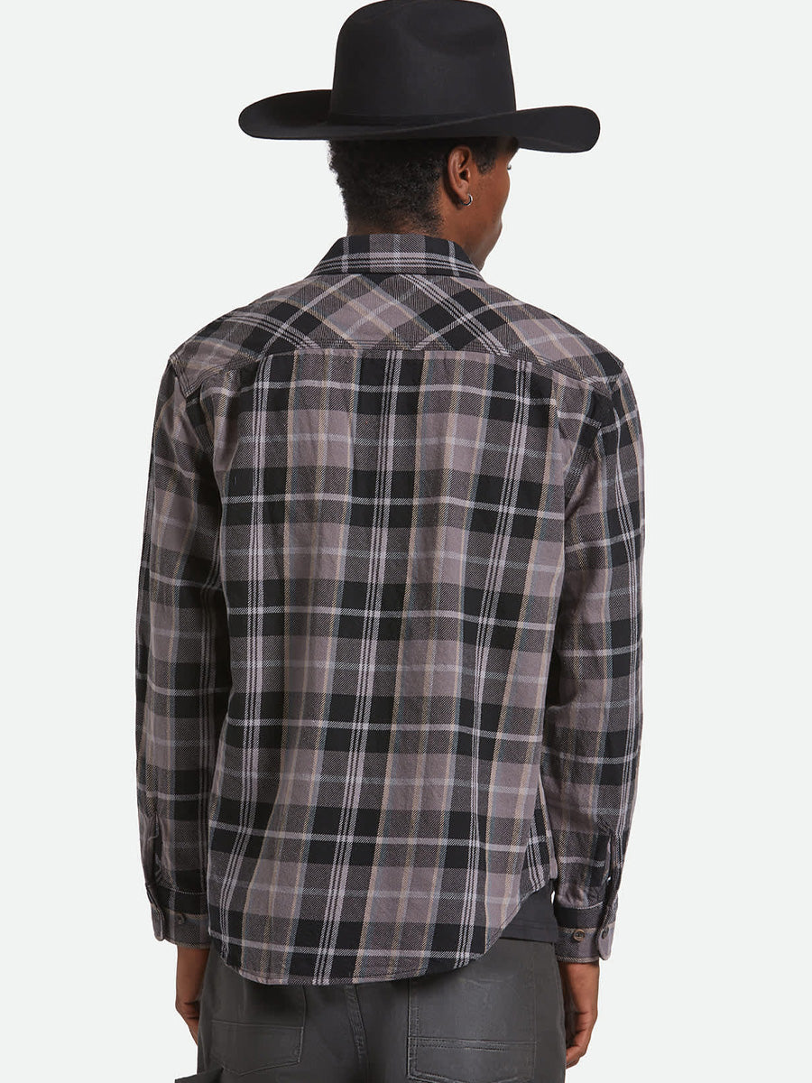BRIXTON VINTAGE WASH FLANNEL - BLACK/CHARCOAL BEIGE/SLATE SHIRTS BRIXTON