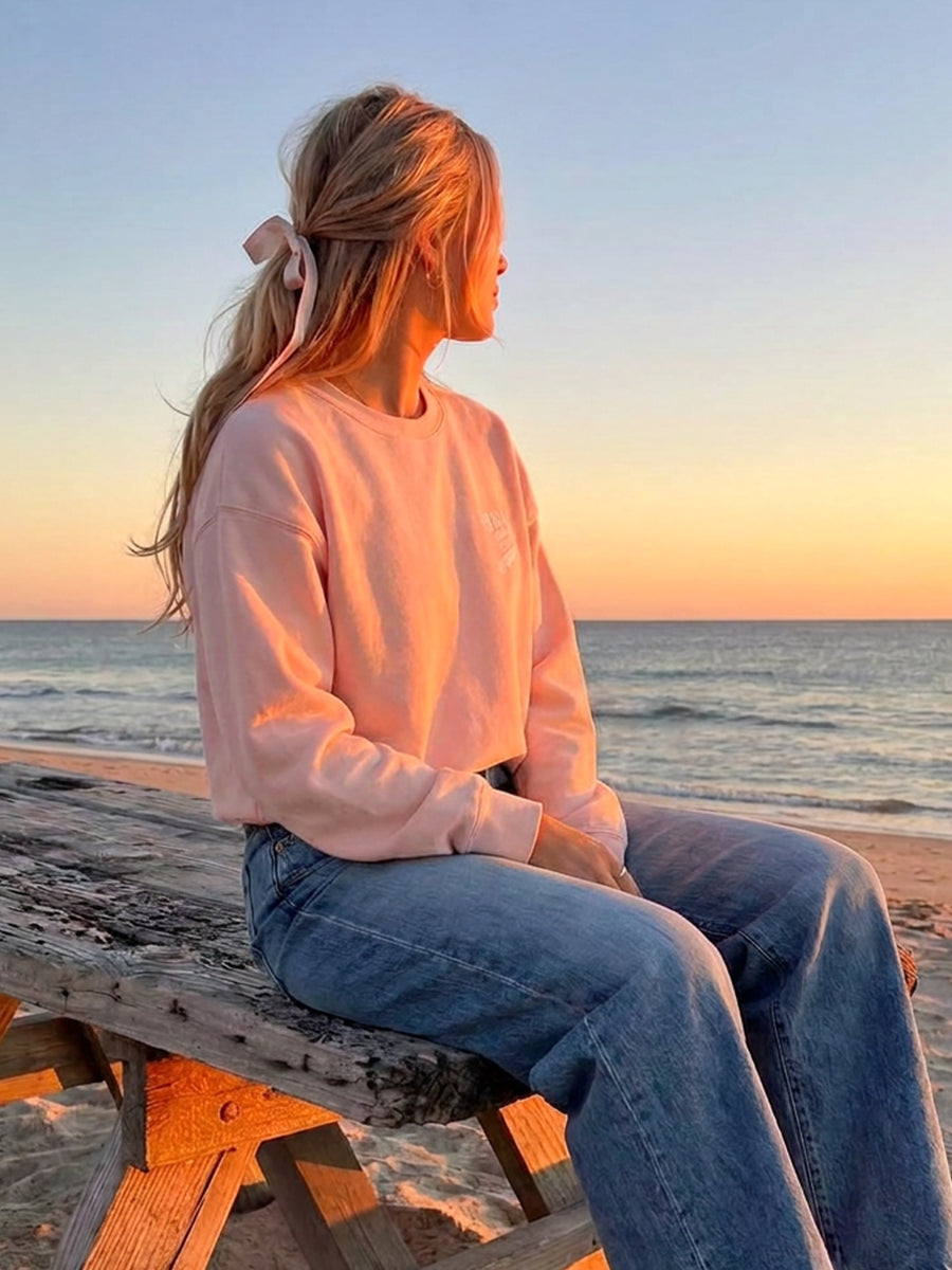 OAK SURF CLUB GROVER CROPPED CREW - BLUSH