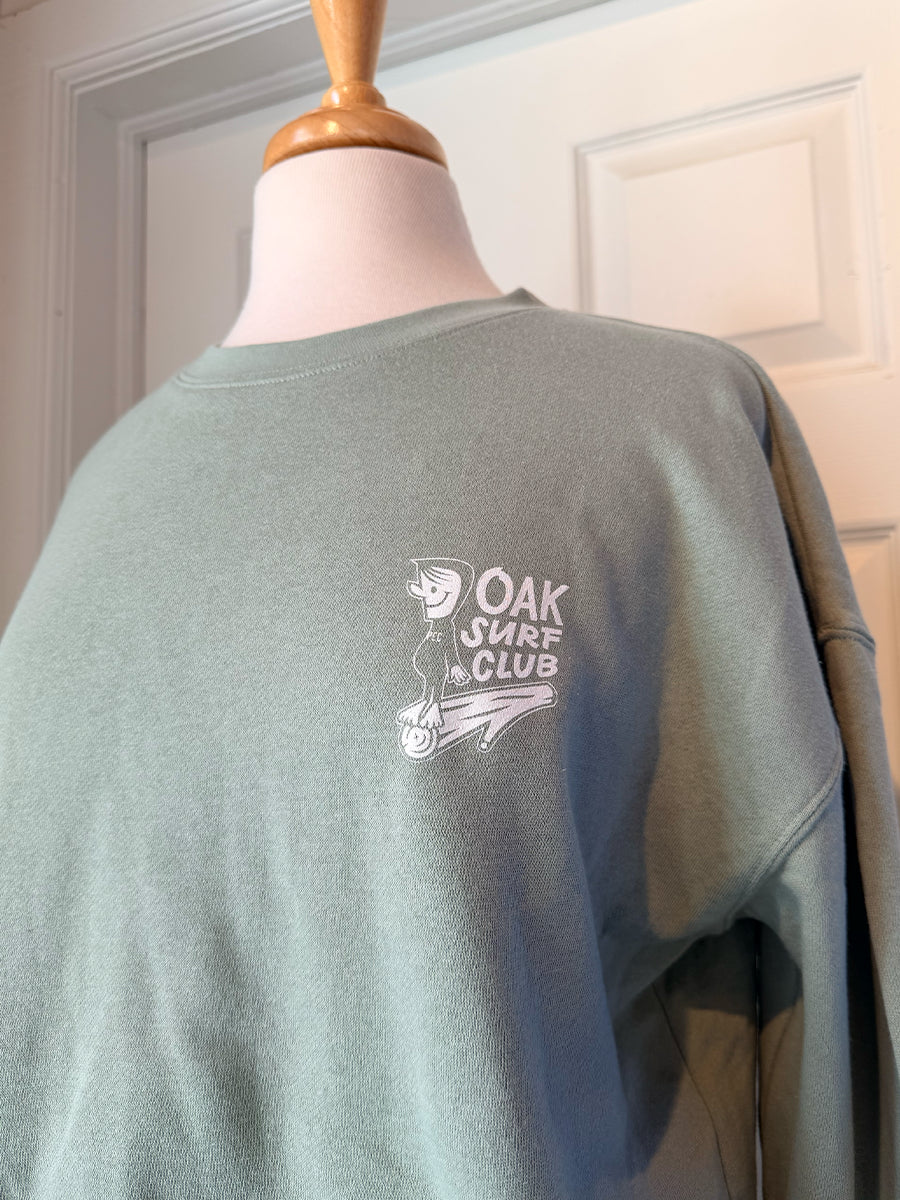 OAK SURF CLUB GROVER CROPPED CREW - SAGE