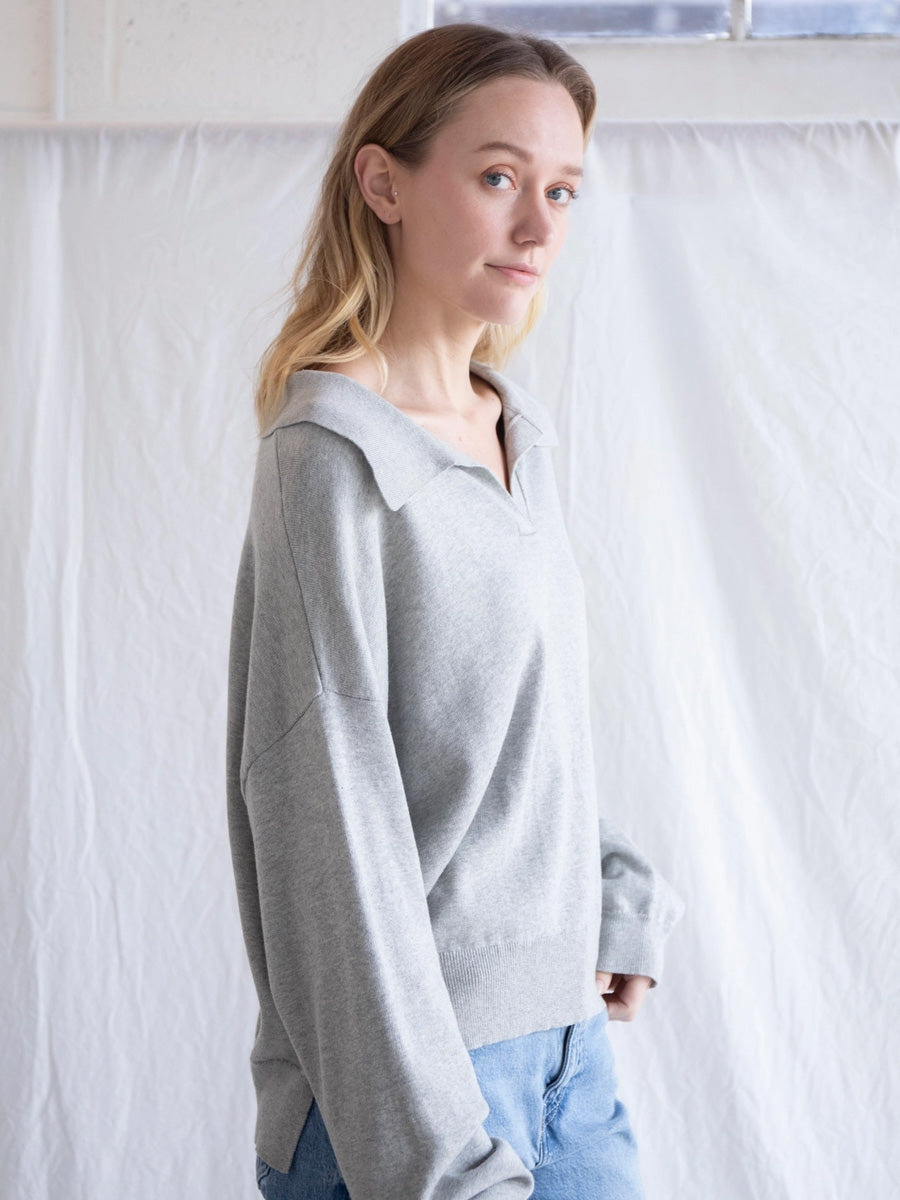 NADINE SWEATER - HEATHER GREY SWEATERS OAK CLOTHING CO.