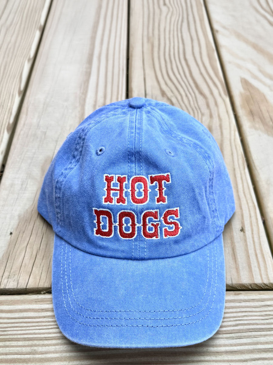 HOT DOGS DAD HAT - RED AND BLUE