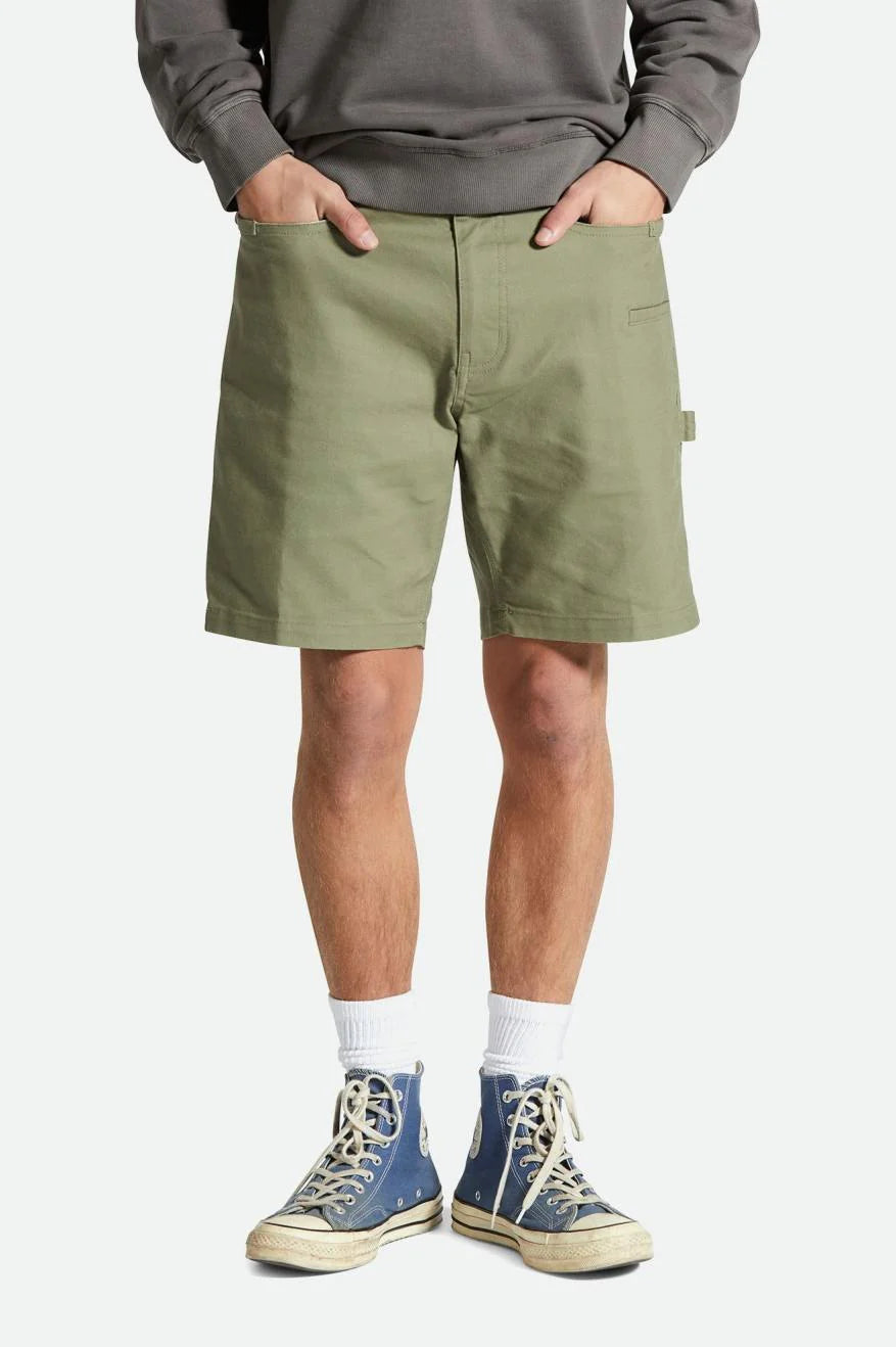 BRIXTON BUILDERS CARPENTER SHORT - OLIVE SURPLUS SHORTS BRIXTON   