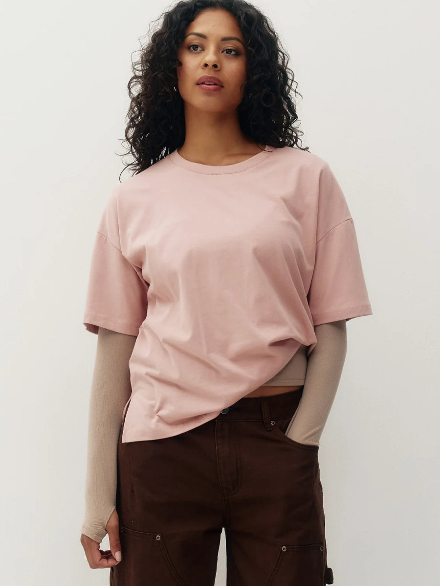 KUWALLA MIST OVERSIZE TEE - HUSH PINK