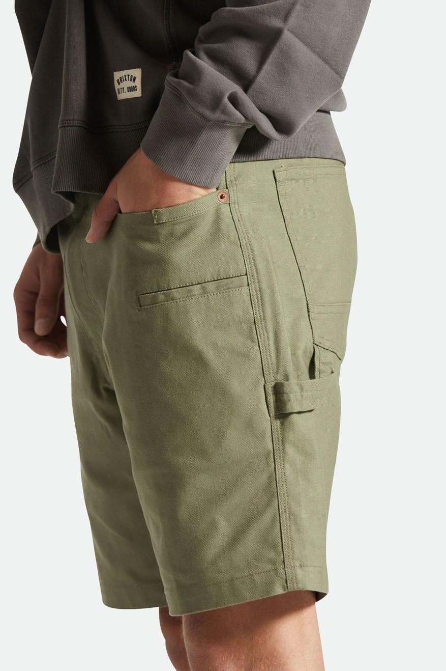 BRIXTON BUILDERS CARPENTER SHORT - OLIVE SURPLUS SHORTS BRIXTON   