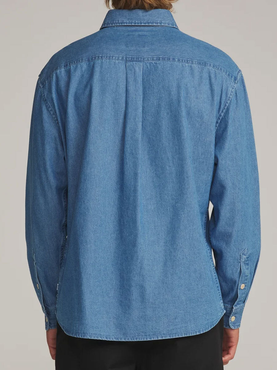 KATIN HENRY DENIM SHIRT - MEDIUM INDIGO SHIRTS KATIN