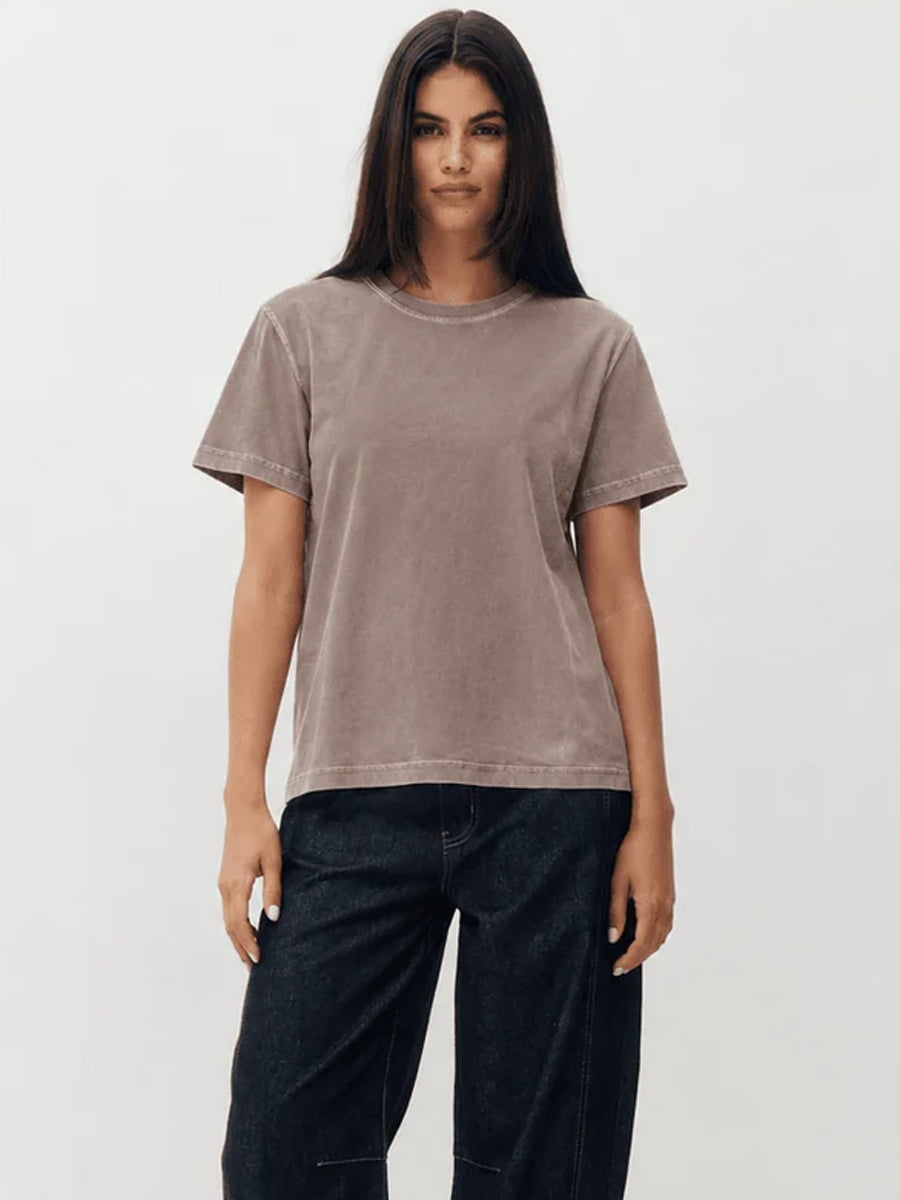 KUWALLA DOUBLE KNIT MUSE TEE - MUTE TEA