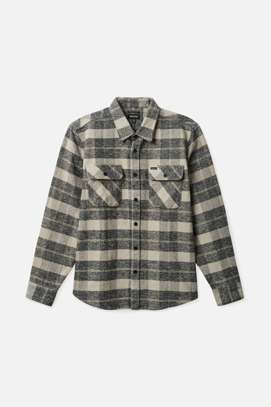 BRIXTON BOWERY HEAVY WEIGHT L/S FLANNEL - BLACK/CHARCOAL SHIRT BRIXTON   