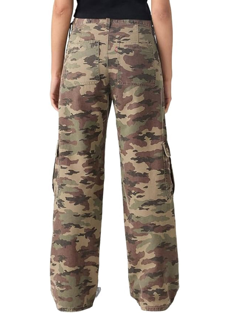 LEVI'S SUPERLOW LOOSE CARGO - WALLER CAMO COVERT CANVAS JEANS LEVI'S