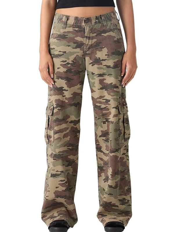 LEVI'S SUPERLOW LOOSE CARGO - WALLER CAMO COVERT CANVAS JEANS LEVI'S