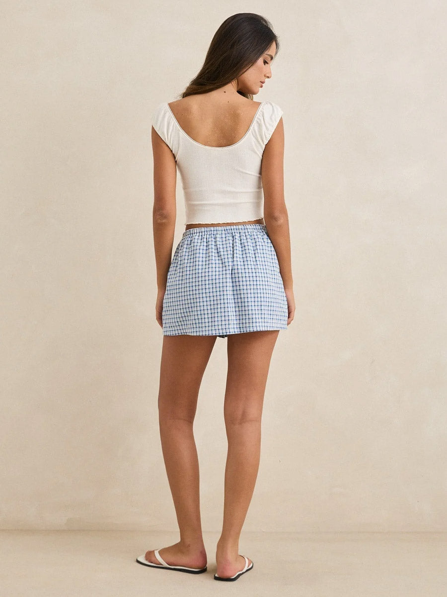 RHYTHM LOLA CHECK SKORT - BLUE
