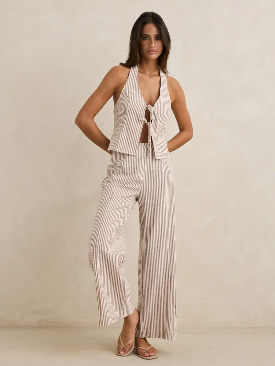 RHYTHM LOUISE WIDE LEG PANT - TAN
