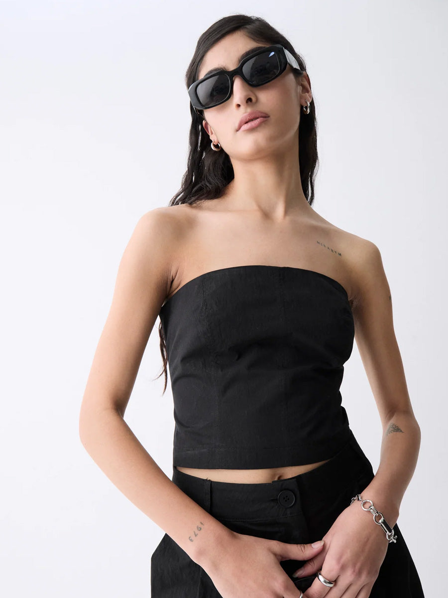 LOUNA TOP - BLACK SHIRT -