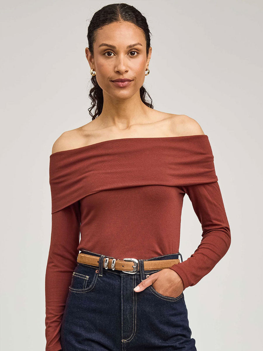 CHARLIZE TOP - MAHOGANY SHIRTS GENTLE FAWN