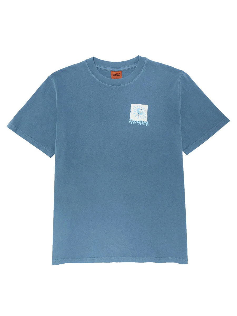 RHYTHM MEMENTOS VINTAGE SHORT-SLEEVE T-SHIRT - BLUESTONE T-SHIRTS RHYTHM