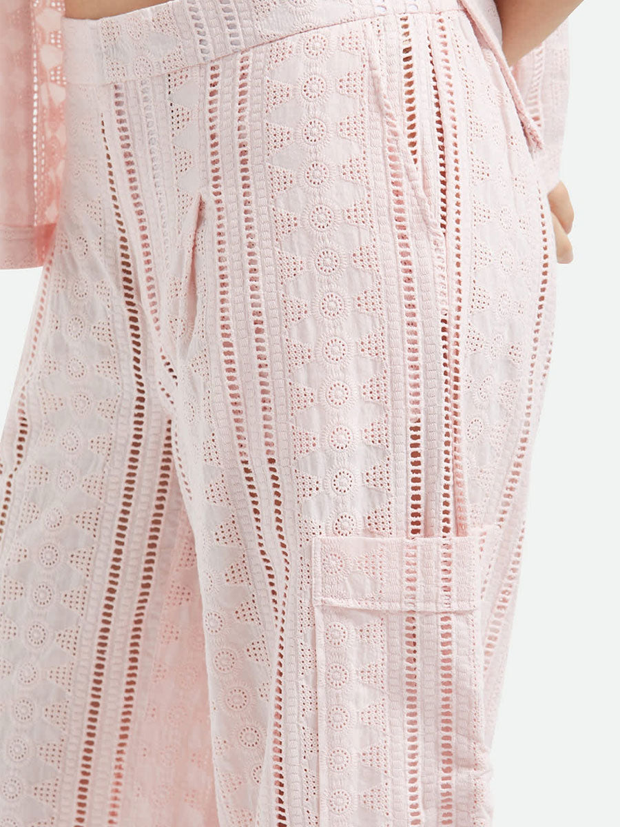 BRIXTON THE MERCER WIDE LEG TROUSER - CHALK PINK PANTS BRIXTON