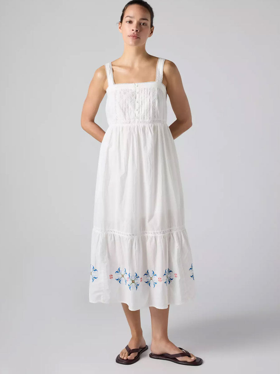 LEVI'S MIMI DRESS - CLOUD DANCER LARGER FLORAL DRESSES LEVI'S