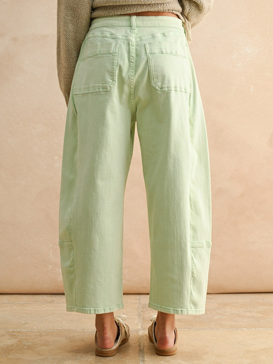 POP OF COLOUR BARREL PANT - MINT PANTS OAK CLOTHING CO.