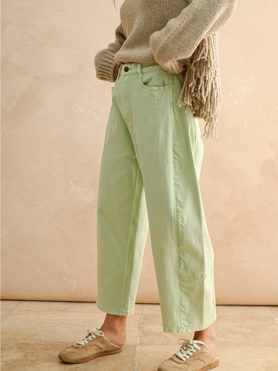 POP OF COLOUR BARREL PANT - MINT PANTS OAK CLOTHING CO.