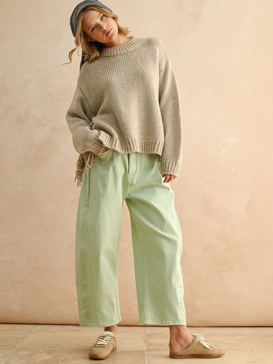 POP OF COLOUR BARREL PANT - MINT PANTS OAK CLOTHING CO.