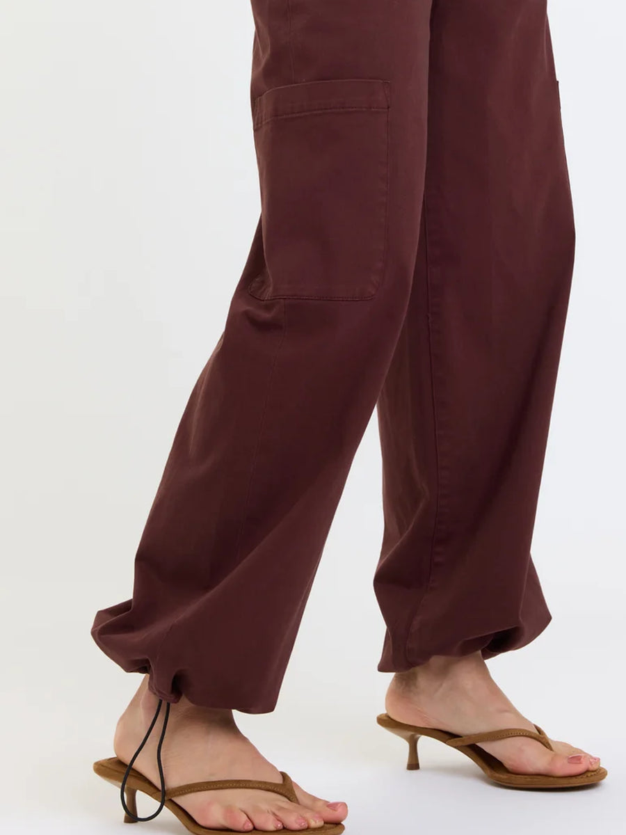 DAZE DENIM MIRAGE MID RISE CARGO HAREM PANT - CHERRY COLA JEANS DAZE DENIM