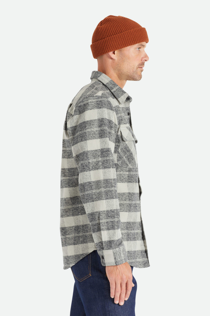 BRIXTON BOWERY HEAVY WEIGHT L/S FLANNEL - BLACK/CHARCOAL SHIRT BRIXTON   