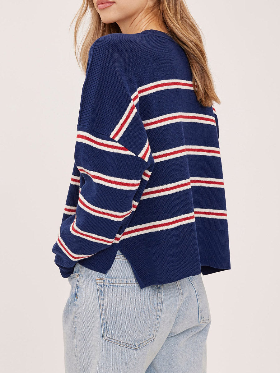 GENTLE FAWN ECHO STRIPE SWEATER - NAVY STRIPE