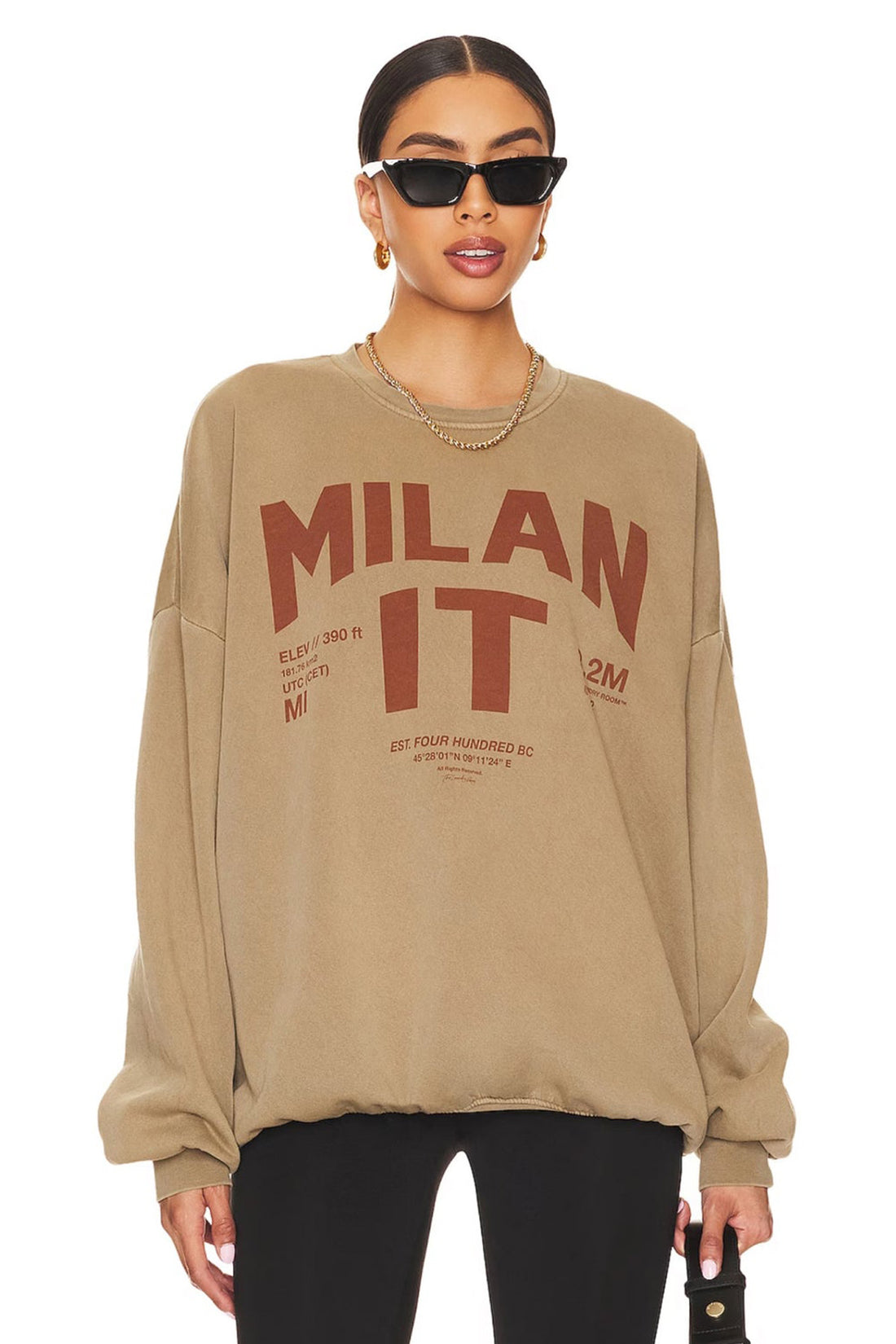 THE LAUNDRY ROOM - WELCOME TO MILAN JUMPER - CAMEL SWEATER THE LAUNDRY ROOM   