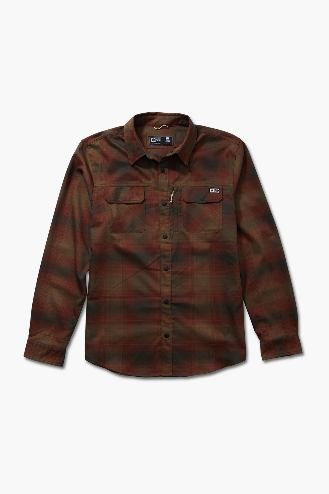 SALTY CREW FATHOM LS TECH FLANNEL - BURGUNDY SHIRT SALTY CREW   