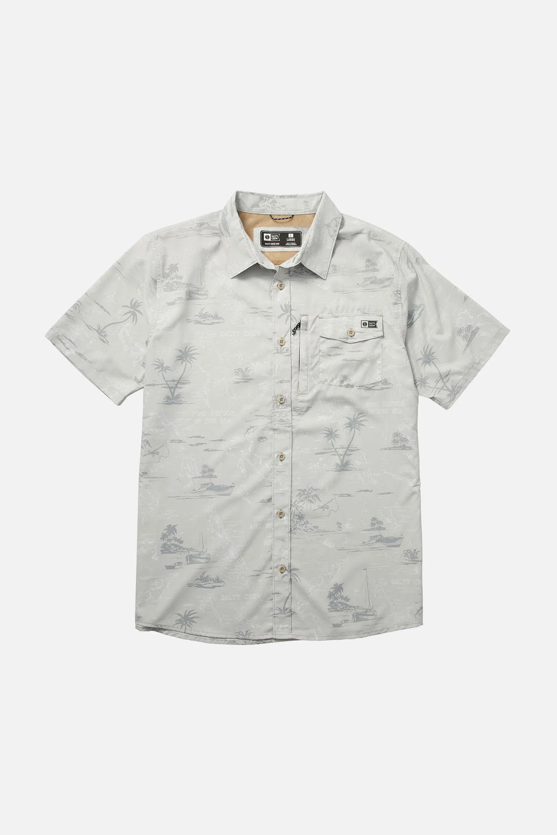 SALTY CREW SEAFARER SS TECH WOVEN - LIGHT GREY SHIRT SALTY CREW   