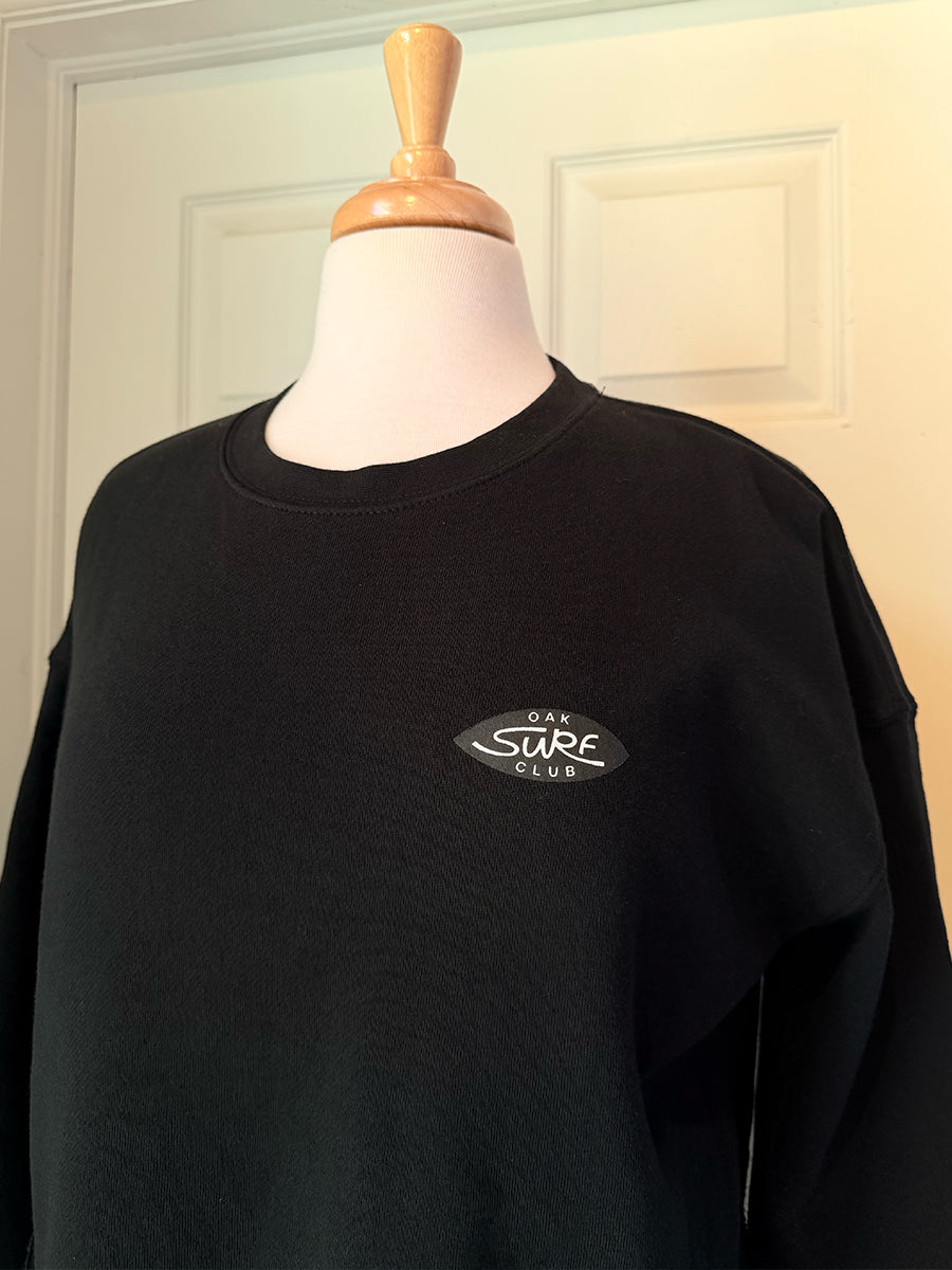 OAK SURF CLUB LOGO CROPPED CREW - BLACK 