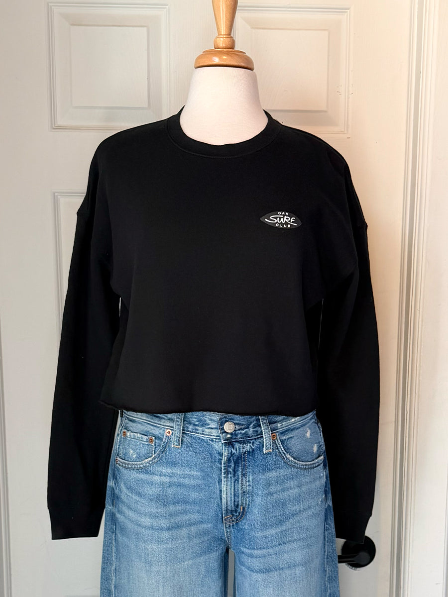 OAK SURF CLUB LOGO CROPPED CREW - BLACK 