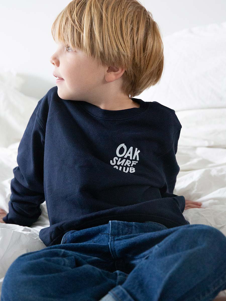 OAK SURF CLUB YOUTH GROVER CREWNECK - NAVY CREWNECK OAK SURF CLUB