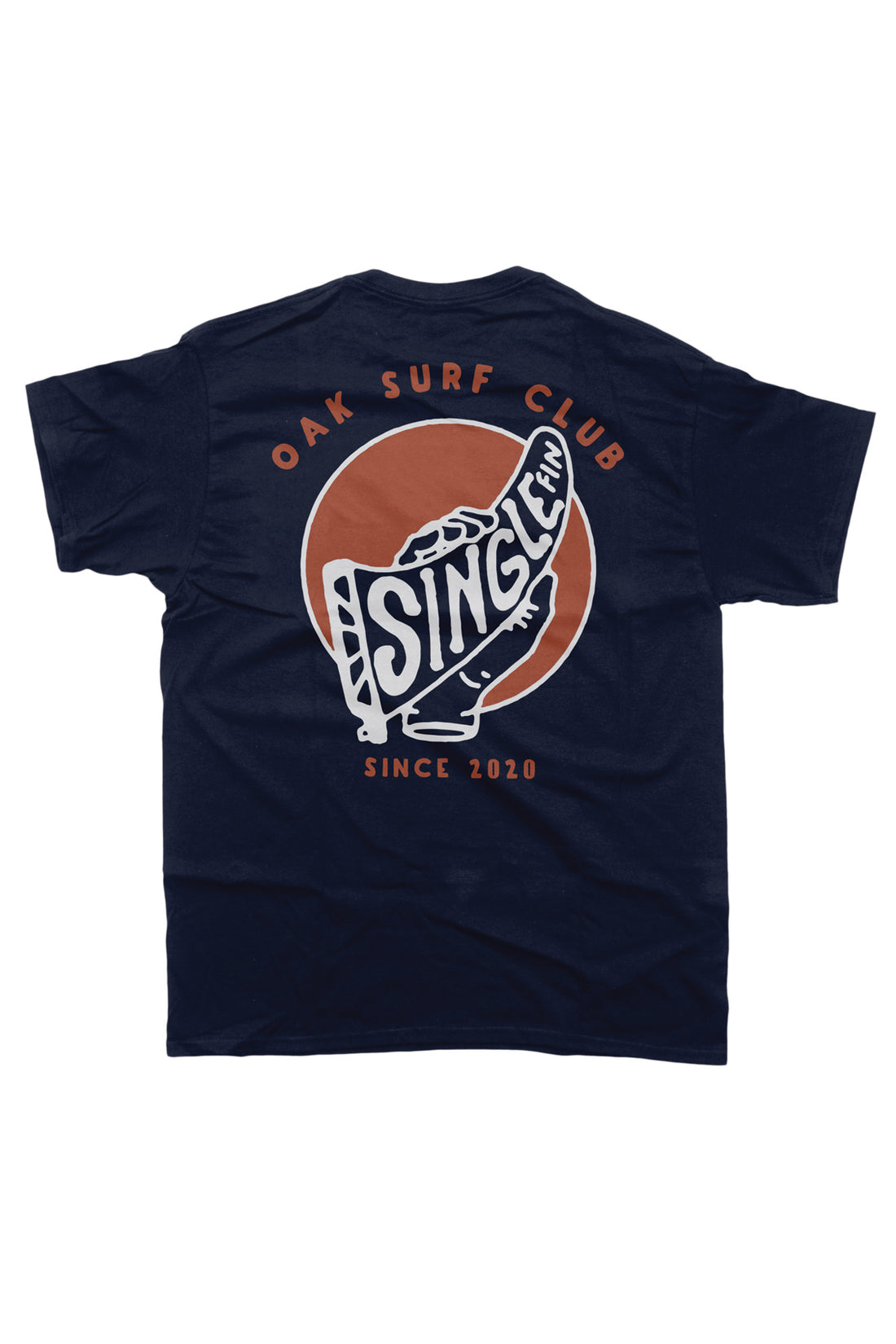 OAK SURF CLUB SINGLE FIN TEE - NAVY TSHIRT OAK SURF CLUB   