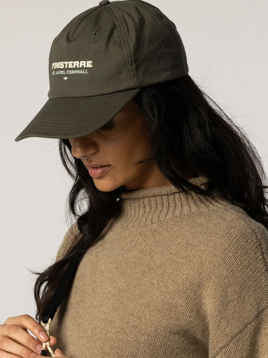 FINISTERRE LETTERPRESS UNSTRUCTURED CAP - DARK OLIVE HATS FINISTERRE